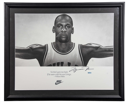 Michael Jordan Signed "Wings" 25x31 Framed Nike Advertisement (UDA)